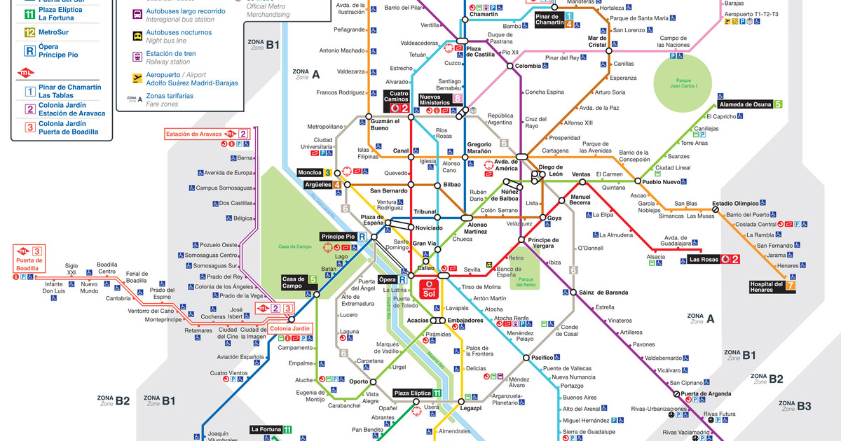 Mapa Y Plano De Metro De Madrid Estaciones Y Lineas