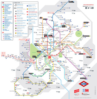 Plano de la red de metro de Madrid